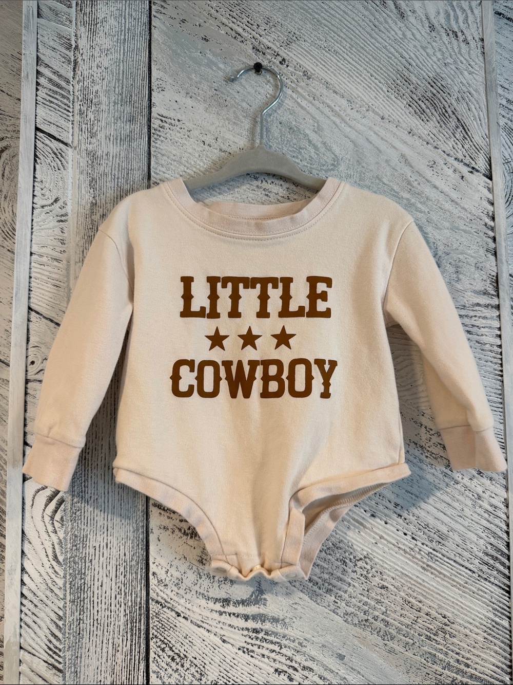 Wink Cream Baby Bodysuit with Brown Print